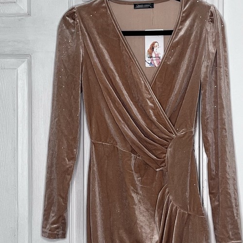 Pretty Garden Dress Women's Size S NWT Sparkly Velvet Long Sleeve Party Dress - Picture 2 of 13