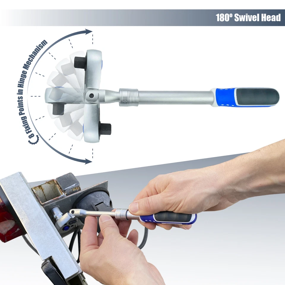 Teleskop-Knarre-Ratsche ausziehbar Gelenk Umschaltknarre 1/4 1/2 3/8 Zoll 72Z - Bild 2 von 4