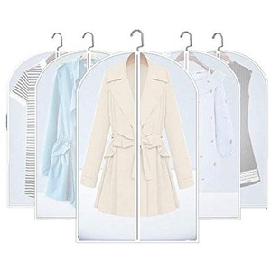 Details About 5 Pack Garment Bag 24 X 59 Hanging Suit Bags Clear Cover Foldable Breathable