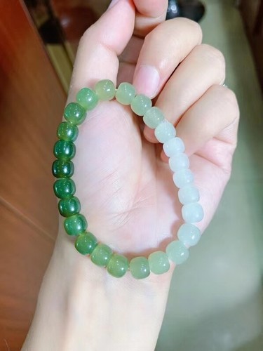 5A Natural Hetian Jade Bracelets green Jasper bracelet Appraisal certificate+box - Picture 5 of 9