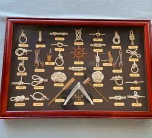 Decorative Nautical Sailor Ship Shadow Box Marine Knots Navy 23 5