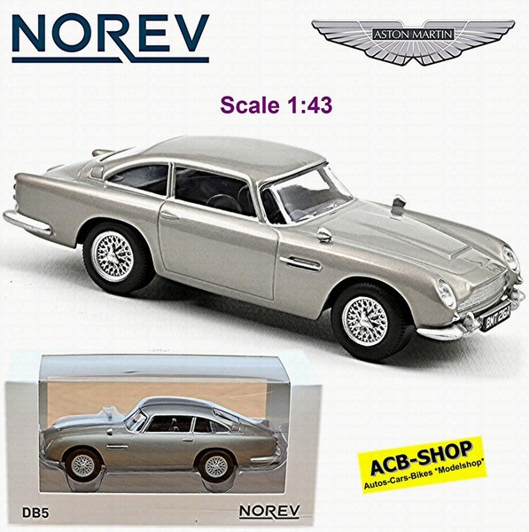 Aston Martin DB5 Coupe 1963-65 Silber Metallic Birch Silver 1:43 Norev 270523-image