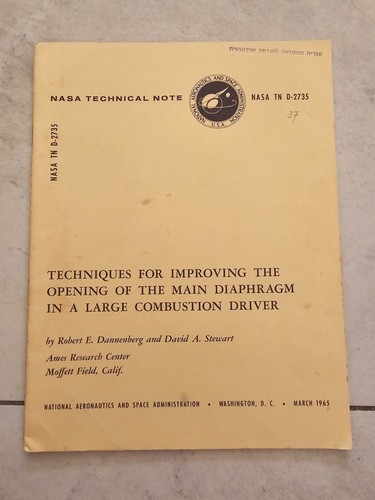 Genuine NASA Apollo Program Era Technical Report - Large Combustion Driver - Picture 2 of 8