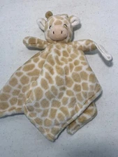 Carters Giraffe Plush Security Baby Blanket Lovey Pacifier Holder Tan & White