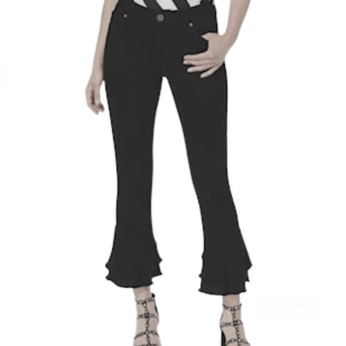 INC International Concepts Black Ruffle-Hem Jeans Women’s size 6 Cropped Raw hem - Bild 13 von 13
