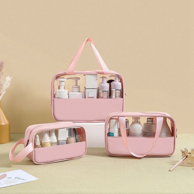 Clear Makeup Wash Bag Large Capacity PVC Cosmetic Pouch Travel Toiletry Bag Clear Makeup Wash Bag Large Capacity PVC Cosmetic Pouch Travel Toiletry Bag