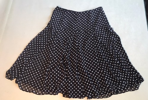 Nine &Co. womens Brown White,Beige Gored Chiffon Skirt Sz 8 pre-owned - Picture 7 of 12