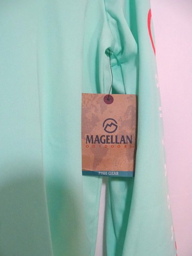 NWT-Magellan Outdoor Long Sleeve Classic Fit T-Shirt Aqua Fish Gear/ SizeL 14-16 - Picture 3 of 3