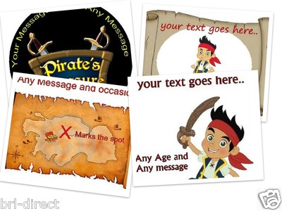 JAKE THE PIRATE MIXED HAPPY BIRTHDAY BORDER EDIBLE CUPCAKE TOPPER DECORATION