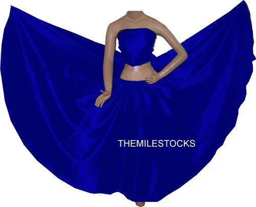 Jupe TMS RBlue satin pleine cercle danse du ventre 27 couleurs - Photo 1/1