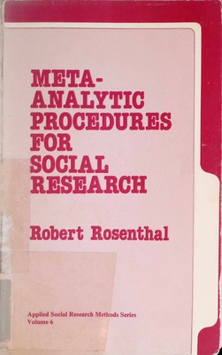 Meta-analytic Procedures For Social Research Applied Social Research Methods, Ba