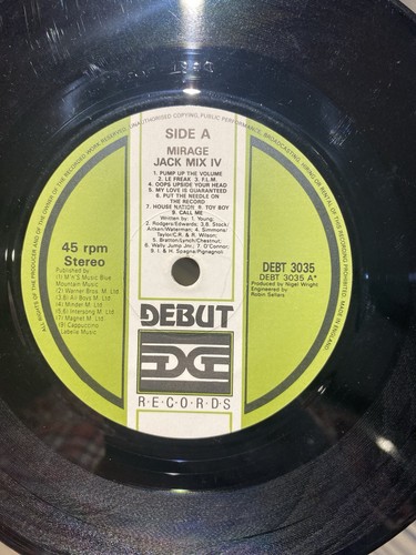 Mirage - Jack Mix IV - 7" Single 1987 Debut Edge DEBT 3035 - Pump Up The Volume - Imagen 3 de 4