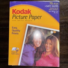 NEW Kodak Picture Photo Paper 8 1/2" x 11" Soft Gloss 75 Printer Sheets