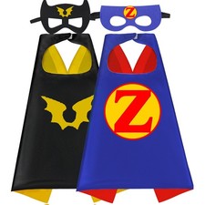 Kids Superhero Capes with Mask - 2PCS Halloween Costumes Dress-Up Set