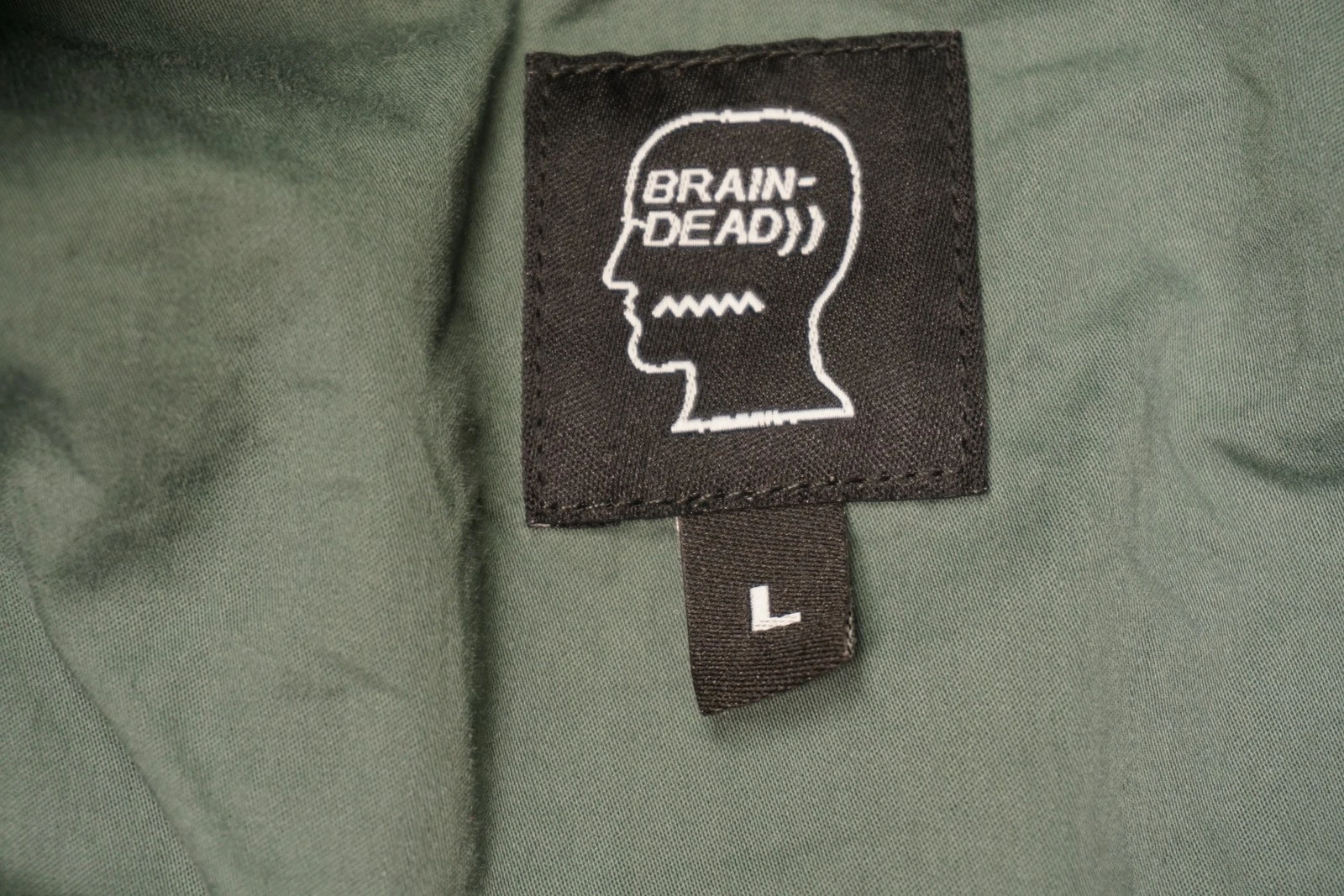 Brain Dead Jacket Mens Large Green Military Button Front Shacket Streetwear LA - product detail image 4