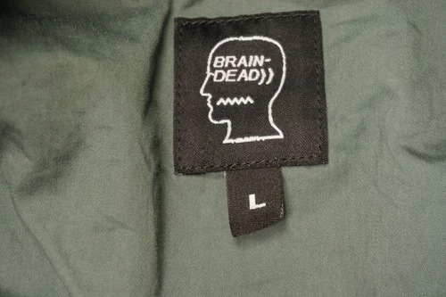 Brain Dead Jacket Mens Large Green Military Button Front Shacket Streetwear LA image 4