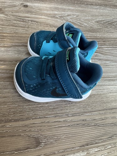 Nike Flex 2017 RN 904239-400 Baby 2C Teal Mesh Sneakers Used - Picture 3 of 6