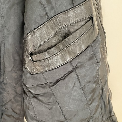 Chaqueta De Colección Años 90 Retro Cuero Negro Para Hombre Cremallera Bombardero Vuelo Motocicleta Talla M - Imagen 19 de 19