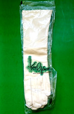 Vtg NOS Kay Women's Leather Gloves Creme Size 7, Approx 15" Long, in Orig. Pack