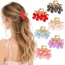 6 PCS Small Flower Hair Clips for Girls Mini 1 Count Pack of 6 , Multicolor