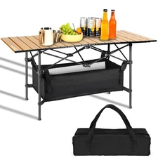 Foldable Camping Table Outdoor Beach Picnic Table 16"/19"/22'/38' 6 People