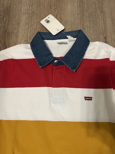 Levi's Classic Rugby Long Sleeve Shirt Men's M Striped Relaxed Fit New - Bild 2 von 4