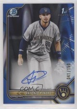 2022 Bowman Chrome Prospect Blue RayWave Refractor /150 Antonio Pinero Auto 09j5