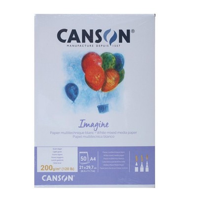 Canson XL Mixed Media Imagine Block - A4 - 200 g/m² - 50 Blatt Zeichnen Malen