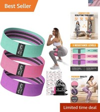 Non-Slip Fabric Resistance Bands for Leg Toning - Complete Workout Kit Included