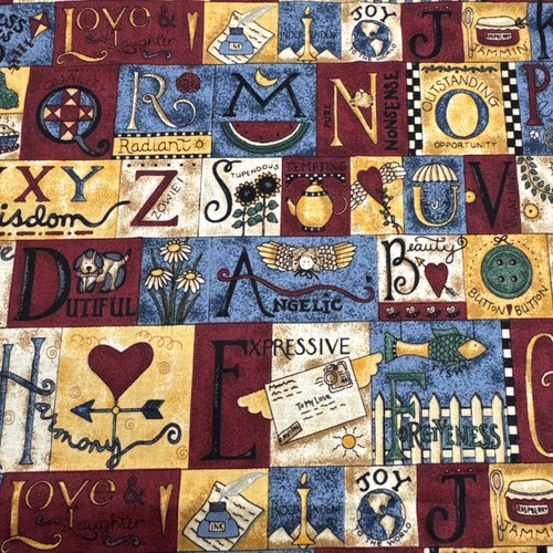 Debbie Mumm Mumms The Word Alphabet Cotton Quilting Fabric 1 Yard #23 - Picture 2 of 10