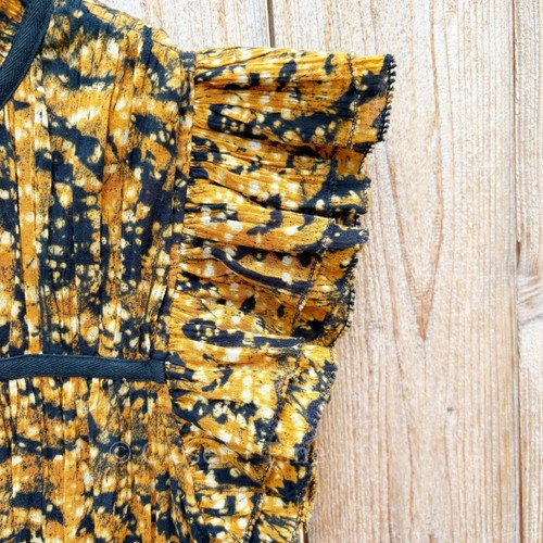 Ulla Johnson Amari Kleid Ringelblume Größe 0 Neu mit Etikett Midi Orange Schwarz Rüschen - Bild 8 von 14