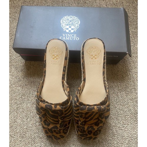Vince Camuto Shoes Womens 8.5 JINANNIE Summer Sandals Slides Brown Black Beachy - Picture 6 of 8