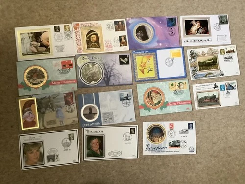 14 Benham Small x GB First Day Covers & 1 Euro Benham Cover