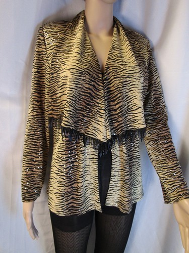 Chaqueta Animal Tiger Print de Joseph Ribkoff Trends talla M (700-438) - Imagen 2 de 11