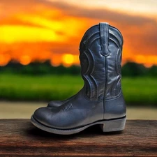 Cuero The Eastwood Handcrafted Boots Calf Smokehouse Black Mens 10 EE New W BOX