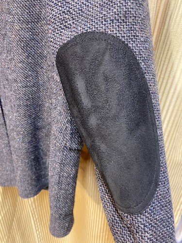 Pendleton Western Jacket Men's Size 44 Herringbone Wool Suede Gray Vintage 70s - Picture 4 of 8