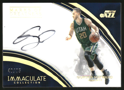 2016-17 Immaculate Collection Marks of Greatness Autographs #5 Gordon Hayward /75 - Bild 1 von 2
