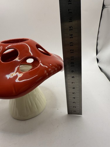 Partylite Mushroom Tealight Candle Holder Ceramic Red - Picture 4 of 8