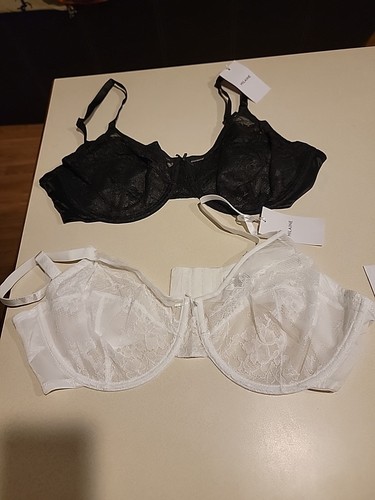 Juego de 2 sujetadores minimizadores Hilaine Underwire 42D blanco y negro nuevos con etiquetas - Imagen 1 de 5