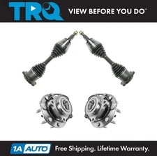 TRQ 4 Piece Steering Kit CV Axle Shafts Wheel Hub Bearing Assemblies for Chevy