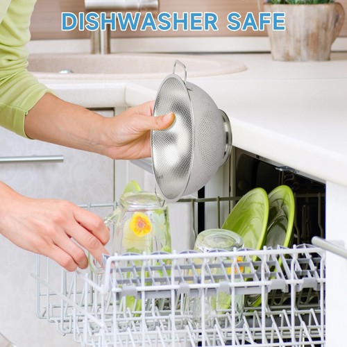 Colander for Kitchen, 3QT, Stainless Steel Colander Strainer with Handle for ... - Picture 7 of 7