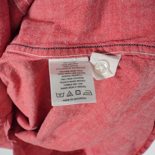 Vintage Levi's Western Denim Shirt Men's Small Red Pearl Snap Button Long Sleeve - Picture 5 of 8