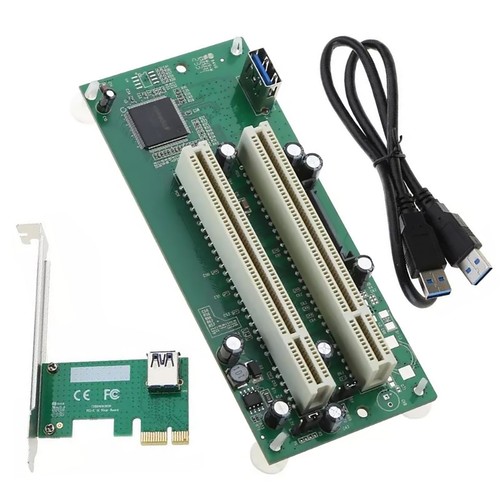 PCI-Express To PCI Adapter Card Pcie To X16 Slot Expansion Card with USB Cable - Picture 4 of 11