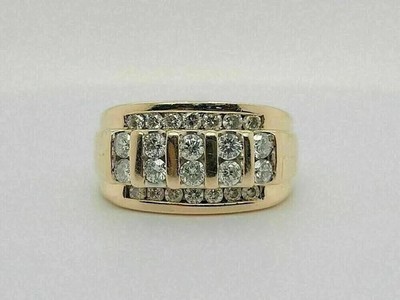 2Ct Round Cut Moissanite Men's Engagement Ring 14K Yellow Gold Plated