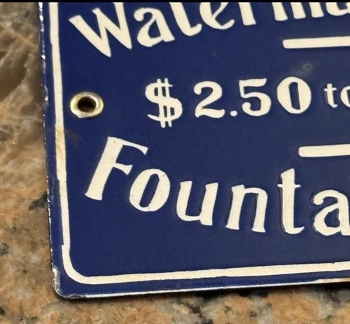1900s RARE WATERMAN Fountain Pen PORCELAIN ADVERTISING STORE DISPLAY SIGN ORIGIN - Picture 6 of 24