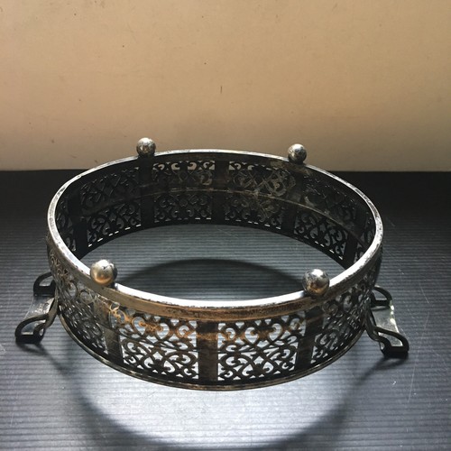 Antico supporto ovale in argento per piatti o caraffe con manici 10"L - Foto 3 di 5