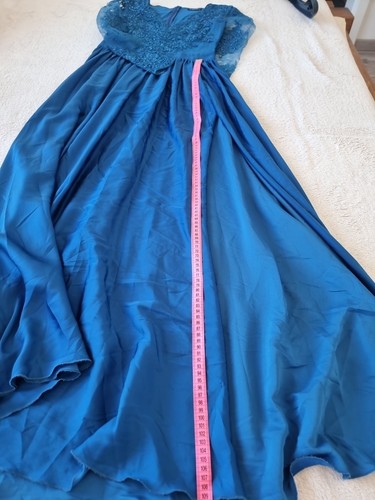 Damen Maxi-Kleid 38/40 Festlich Petrol Blau Langarm - Bild 11 von 14