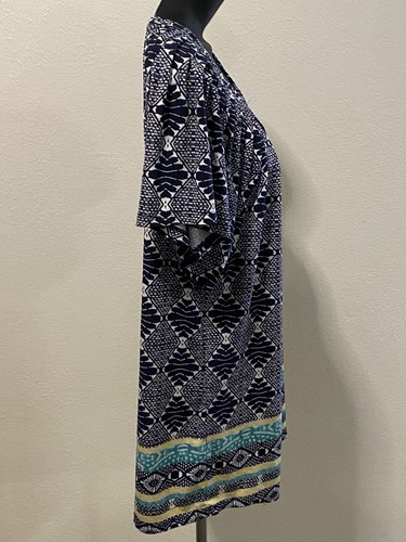 Blusa plisada Style & Co para mujer talla XL manga corta geométrica elástica - Imagen 6 de 9