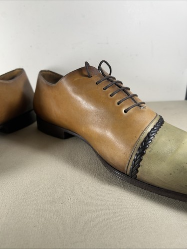 Mezlan elegante Schuhe Oxford zweifarbig Schnürschuhe Opanka Oxford oliv hellbraun - Bild 6 von 13