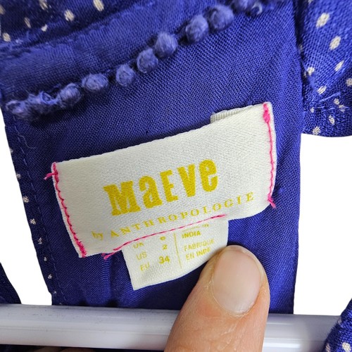 Maeve Anthropologie Jumpsuit Wide Leg Jumpsuit Damen 2 Blau Polka Dots Justine - Bild 8 von 11